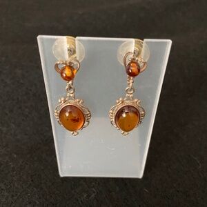 Sterling silver and amber earrings from Poland!